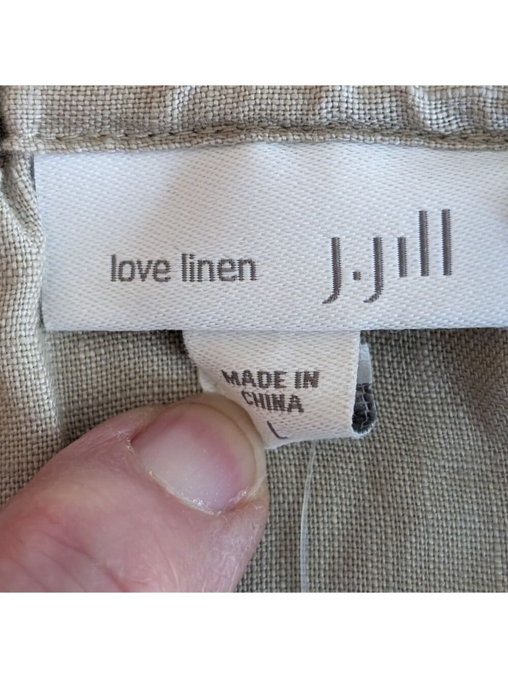 NEW J. Jill Love Linen Neutral khaki Sandbar Paneled Bias Cut Midi Skirt Size L - Picture 4 of 7